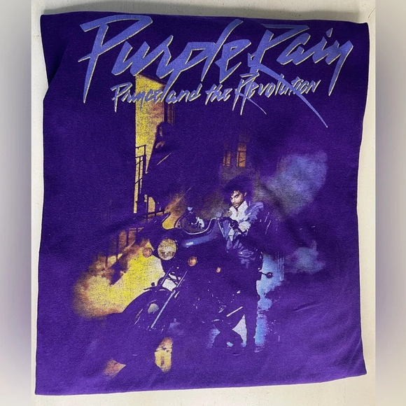 Men's Official Prince Purple Rain Short Sleeve Graphic Tshirt Size 2XL - Picture 1 of 5